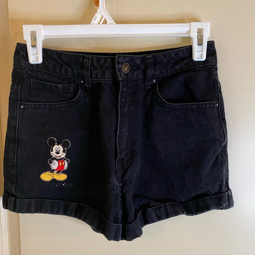 Forever 21 black Mickey Mouse shorts